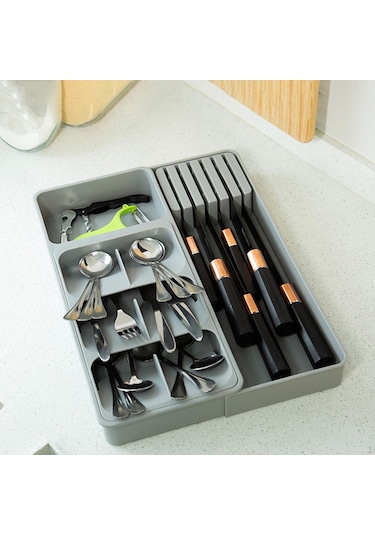 Mutfak İçin Gümüş Eşya Düzenleyici Sofra Takımı Mutfak Gereç Tepsisi