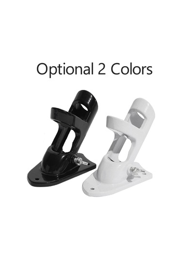 Monyee Alüminyum Bayrak Çubuklu Tutucu, 2.54 Cm Çap Uyumlu, Çift Konumlu, Kolay Kurulum, Beyaz Beyaz