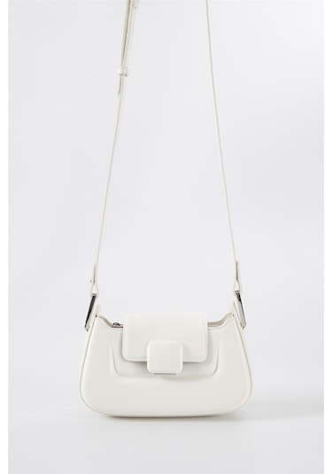 Ççs 17559 Kadın Omuz Askılı El Çantası-beyaz Beyaz