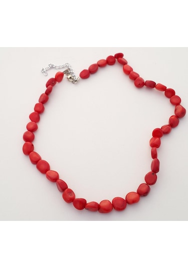 Stoneage Jewellery Kadın Kolye Kırmızı  Mercan Gümüş - Sedef