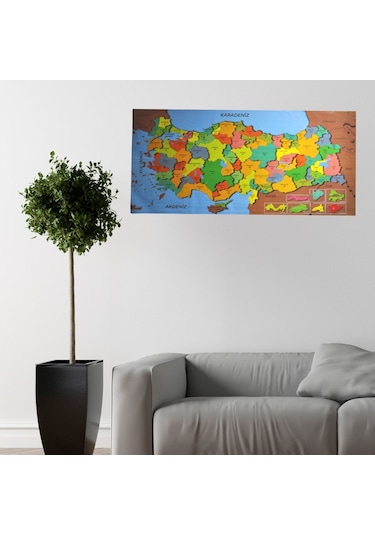Buffer Renkli Türkiye Haritası Manyetik Yapıştırıcı Gerektirmez