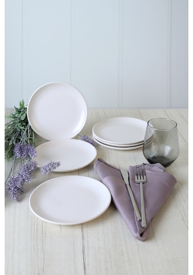 Keramika Beyaz Delta Pasta Tabağı 17 Cm 6 Adet 006 Beyaz