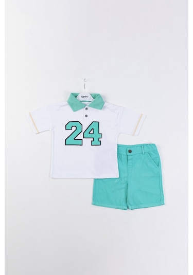 Erkek Çocuk Yakalı Gabardin Şortlu 2'li Takım 001