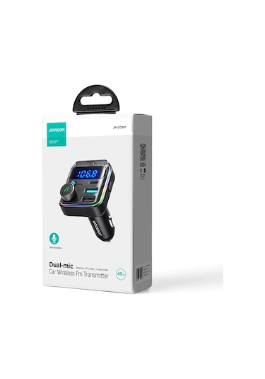 Joyroom Jr-ccb01 48w Çift Mikrofonlu Araba Kablosuz Fm Verici Siyah
