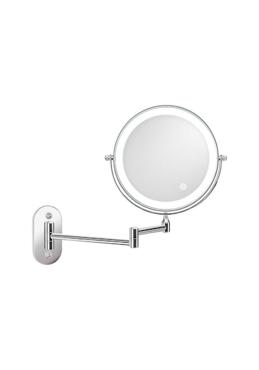 Cbtx Duvara Monte Yedi Kat Büyütme Çift Taraflı Led Işıklı Makyaj Aynası 8''