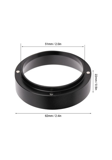 Fortunelane Alüminyum Kahve Tozu Dozaj Halka, Magnetik Kapaklı, Toz Kaybını Önler, 53mm Siyah, Kahve Makinesi Aksesuarı Siyah