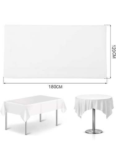 Tek Kullanımlık 3 Adet Beyaz Renk Masa Örtüsü