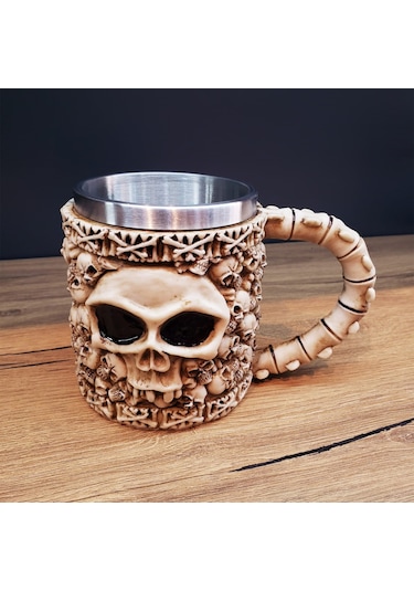 3d Tasarımlı İskelet Kupa Bardak
