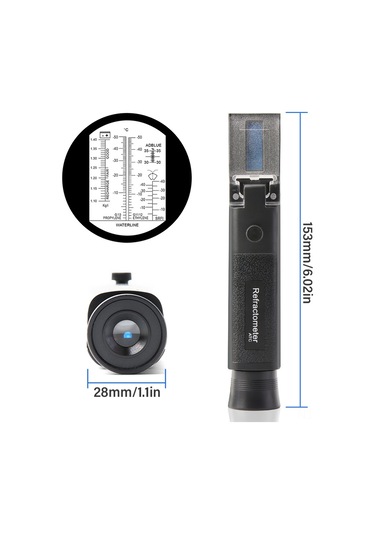 Tenfowee El Tipi Portatif Çelik Kristal Refraktometre - Antifriz Donma Noktası, Ürea Konsantrasyonu, Akü Elektroliti Ve Fren Sıvısı Ölçüm Aracı 2 M