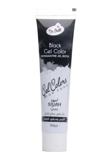 Dr Gusto Tüp Jel Gıda Boyası Siyah - 50 Gr
