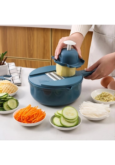 Ambition 12-in-1 Çok Fonksiyonlu Sebze Kesicisi Ve Mavi
