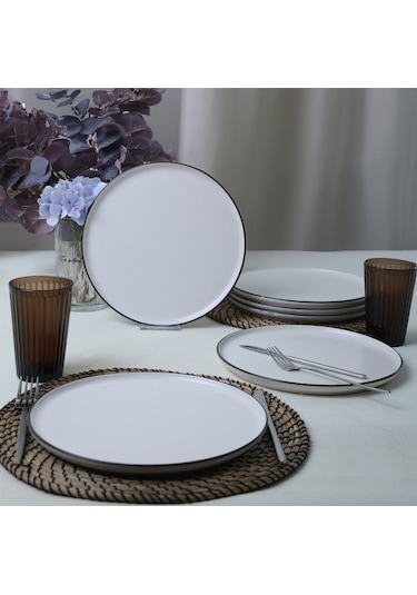 Simply Nordic Servis Tabağı 28 Cm 6 Adet 19985 Beyaz - Siyah