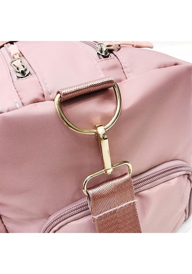 Spor Çantası Kadın Spor Spor Çantaları Açık Hava Su Geçirmez Naylon Erkek Kadın Eğitim Fitness Seyahat Çantası Yoga Matı Spor Çantası Ayakkabı Bölmeli Pembe