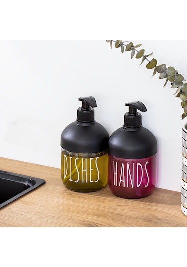 Porsima C-527 Cool Cam Sıvı Sabunluk Seti 2'li 425 ML Siyah