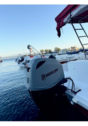 Tekne Motor Kılıfı Dıştan Takma Marin Deri Mercury 60 Hp