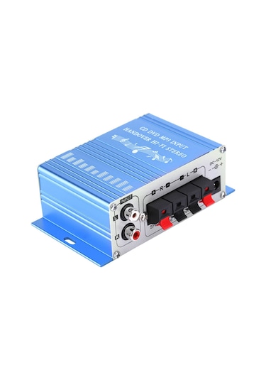 Vkemall Mavi Araba Güçlendirici, 2x20w Rms, 4 Ses Modu, Usb/mp3/fm/sd/dvd Desteği, Alüminyum Kasa
