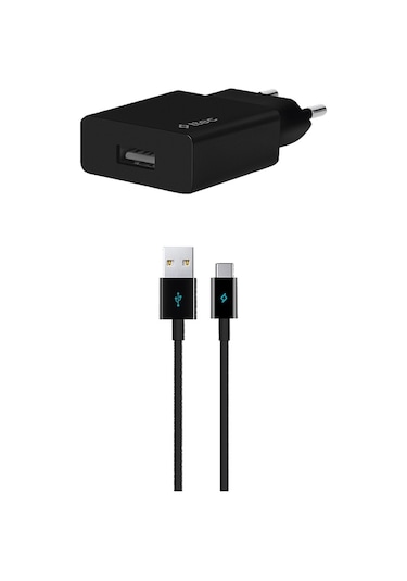 Ttec Smartcharger Seyahat Şarj Aleti 2.1A + Type-C Kablo Siyah -