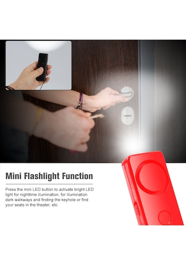 Gajeena Kadınlar İçin 120db Acil Durum Alarmı Ve Led Feneri - Taşınabilir Kişisel Güvenlik Cihazı