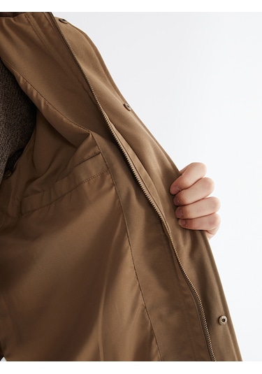 Lcwaıkıkı Classic Kahverengi Kadife Yaka Gabardin Erkek Ceket