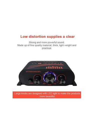 Vkemall 12v Araç Ve Ev Kullanıma Uygun 2x20w Mini Güçlendirici - Siyah Ak170