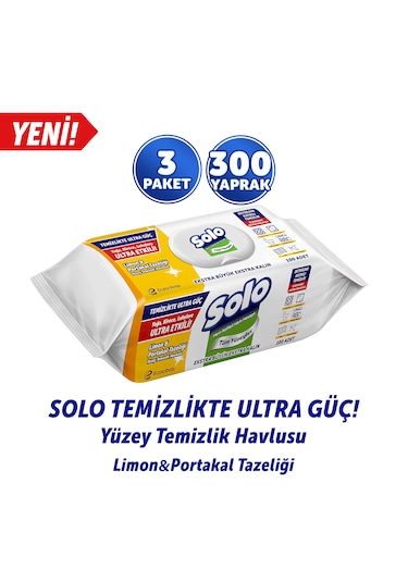 Solo Limon&portakal Tazeliği Yüzey Temizlik Havlusu 3'lü