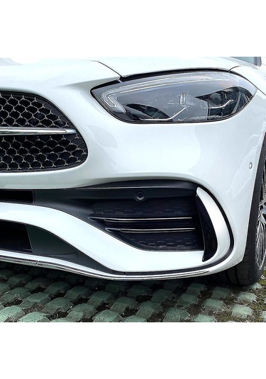 Symbee Mercedes-benz C Serisi W206 C200-c300 2022+ Amg Ön Tampon Sis Lambası Grili Dekoratif Kapağı Siyah Abs Koruyucu Üstü