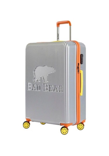 Bad Bear Logo Suitcase 23.01.80.001g Gri Büyük Boy Tekerlekli Abs Valiz 95 Lt. Gri