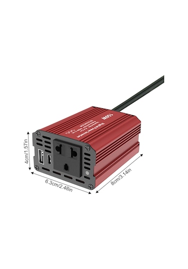 Symbee 150w Araç Çakmaklığı İçin Hızlı Şarj Usb-c Adaptörlü 12v-220v İnvertör