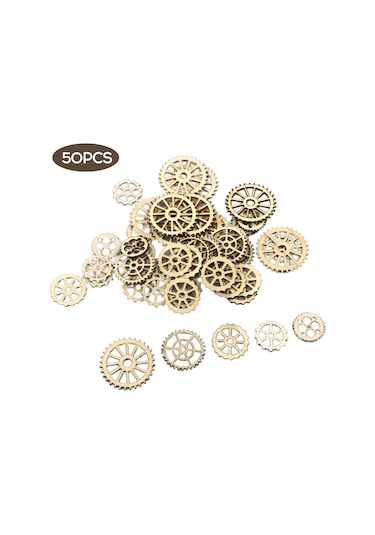 Ruicoo 50 Adet Plywood Çark Desenli Duvar Dekoru - Salon, Bar, Dükkan İçin Steampunk Stili Duvar Aksesuarı Ve Dıy Malzemesi