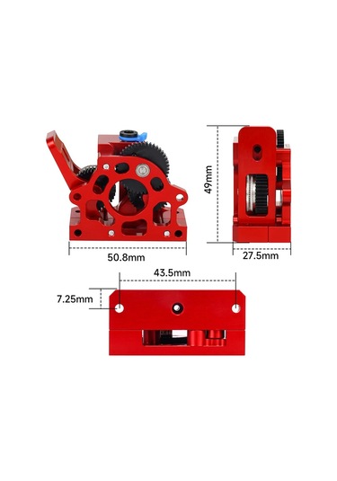 Qingmipy Cr10/ender3 V2 Uyumlu Hgx-lıte Çift Dişli Ekstruder - Sert Çelik Geri Çalışma Dişlisi Ve 36mm Hızlı Motor Siyah Siyah