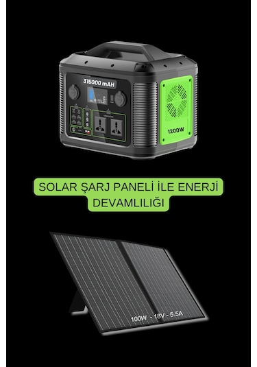 Fuchsia 315.000 mAh 1200W Güçlü Hafif Taşınabilir Kamp ve Doğa İçin İdeal Tasarlanmış Güç Kaynağı