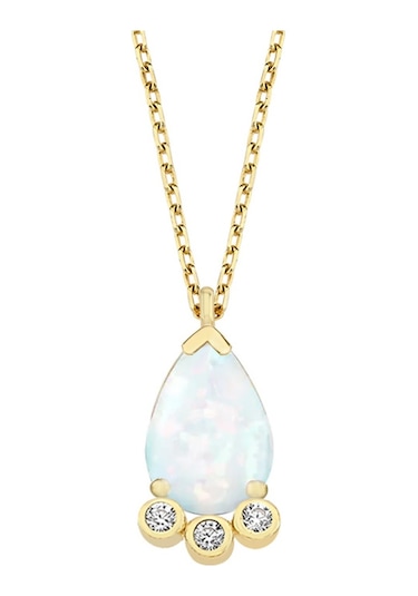 Tria Pırlantalı Damla Opal Altın Kolye As91pklm2 Altınsepeti