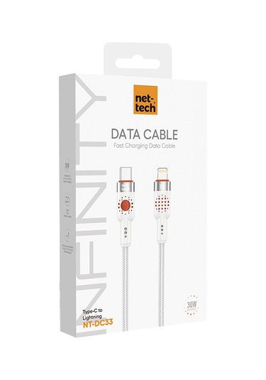 Nettech Nt-dc33 30w Plastik 100 Cm Type-c To Lightning Şarj Ve Data Kablosu Beyaz