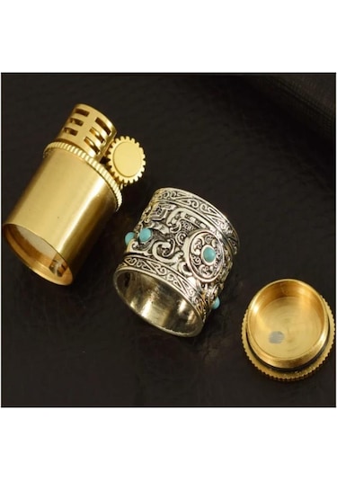 Mini Retro Sultan Benzinli İşlemeli Kadın Çakmak Metal