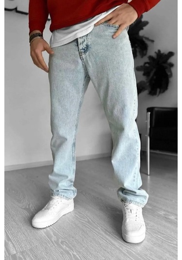 Captiva Denim Erkek Baggy Jean Pantolon Mavi