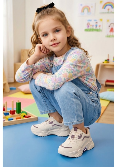 Dark Seer Kids Ds K 2110 Sneaker 2025 Kız Çocuk Bej-mor