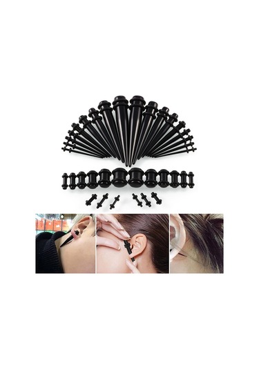 Sones 36 Adet Unisex Akrilik Kulak Genişletme Kulak Genişletici 14g-00g Aksesuar Seti Yeşil