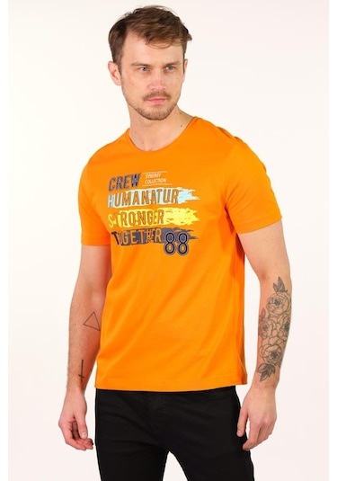 Arma Erkek Büyük Beden Bisiklet Yaka Tişört Y22374868101 Turuncu