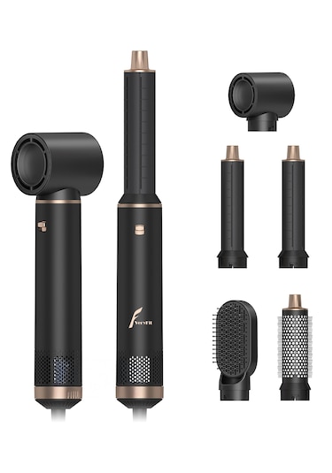 VeryFit WT638 5 in 1 Hava Üflemeli Saç Düzleştirici Şekillendirici ve Saç Kurutma Fön Makinesi Bakım Seti