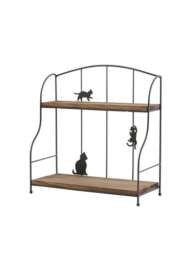 Narin Depolama Rafı Çift Katmanlı Raf Güzellik Tutucu Raf Kedi Metal Organizatör Ev Mutfak Banyo İçin Depolama Tutucular & Amp Raflar 3