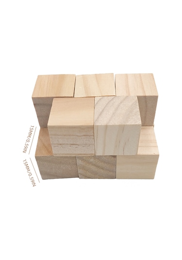 Kangvka 50 Adet 15x15x15mm Ahşap Küp, Taşlama Makinesi Malzemesi, Hassas Kesim İçin Uygun