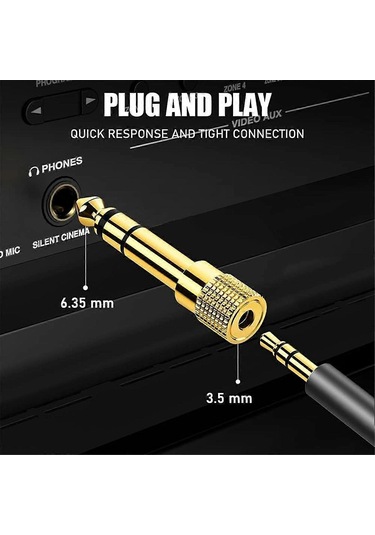 50 Adet 6,5 Mm 1/4 İnç Jak Konnektörü Erkek - Dişi 3,5 Mm Soket Erkek - Dişi Ses Kablosu Adaptörü Stereo Saf Bakır Fişler