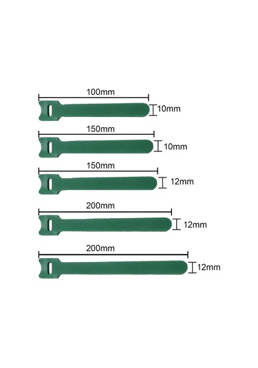 Geeksen Yeşil Nilon Bant Kordon Organizatörü - 12x150mm, Tekrarlı Kullanım, Ev/ofis Kablo Sıkma Bağlantı Aracı