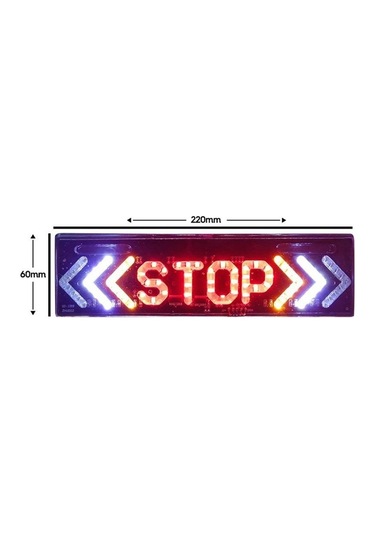 Stop Levhası Ledli Sağ-sol Sinyalli Dikdörtgen 220 60 Mm