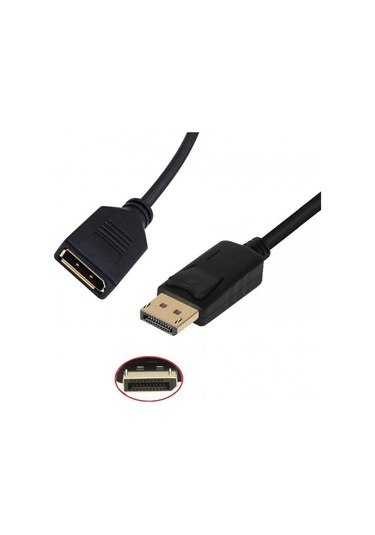 Display Port Dişi Erkek Kablo Display Dişi Erkek Uzatma Kablosu 2m