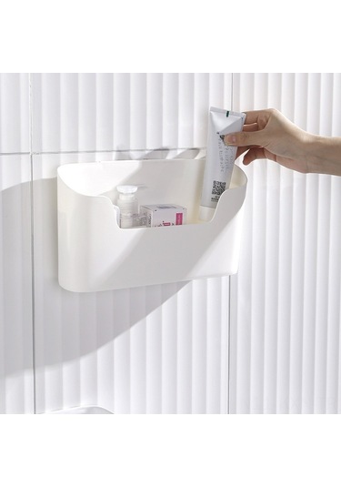 Kosona Duvar Montajlı Banyo Malzemeleri Depolama Kutusu - Delik Açmadan Dolap Arka/ön Organizatörü Beyaz - Dayanıklı Materyal İle Ev İçinde Çeşitli Kullanim Seçenekleri Diğer