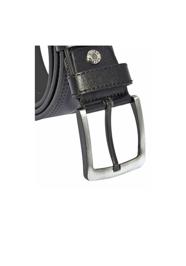 4 Cm. Spor Suni Deri Çift Dikişli Model Kemer Siyah Siyah