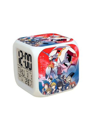7 Renkli Led Kare Dijital Alarmlı Saat - Beyaz, 12 Saatlik Zaman Formatı, Kaliteli Led Işık, Kullanışlı Saat