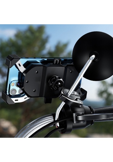 Motosiklet Bisiklet Cep Telefonu Tutucu Sabit Taban 17mm Bilyalı Başlık Siyah