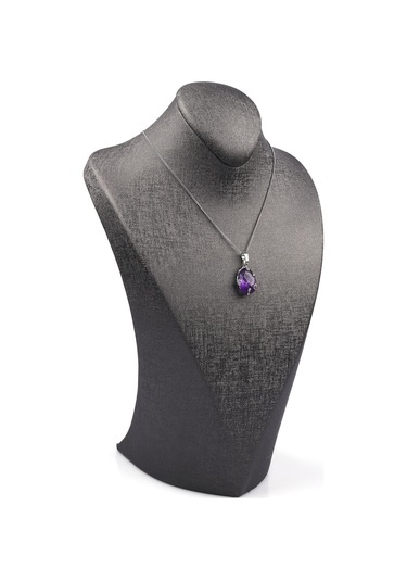 Ametist Doğal Taş Gümüş Renkli Kolye Turkuaz